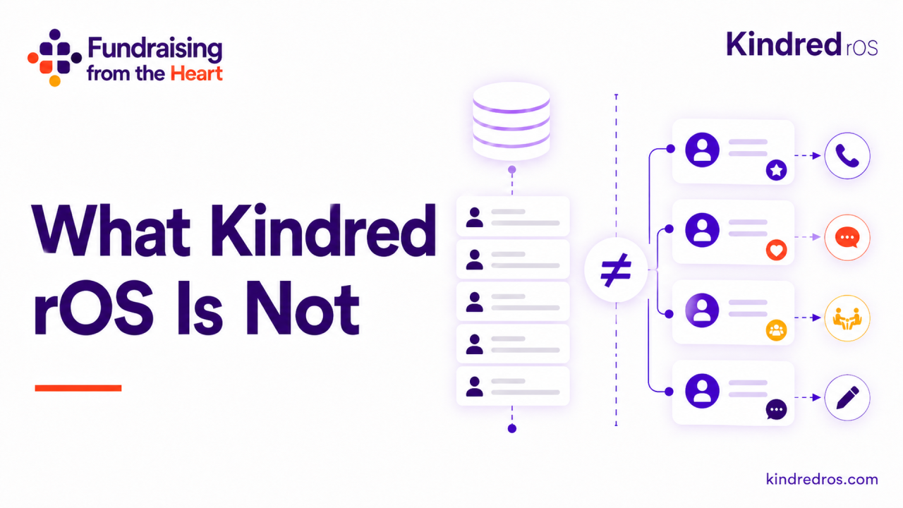 What Kindred rOS Is Not, illustrated Fundraising from the Heart cover